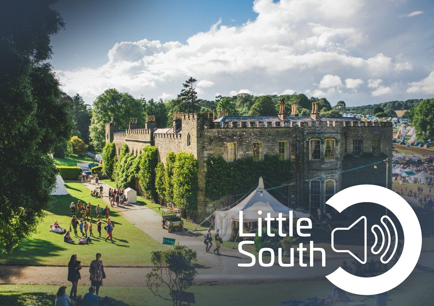 A picture of a castle with the words little south on it