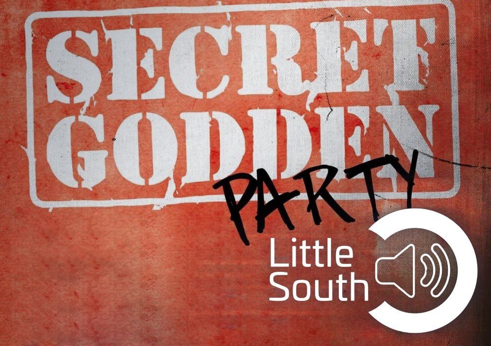 A sign that says secret goddess party little south