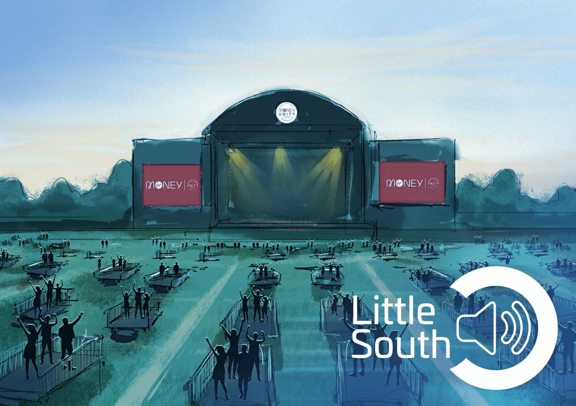 An artist 's impression of a little south concert