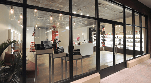Photo looking into Ira Ludwick Salon from outside