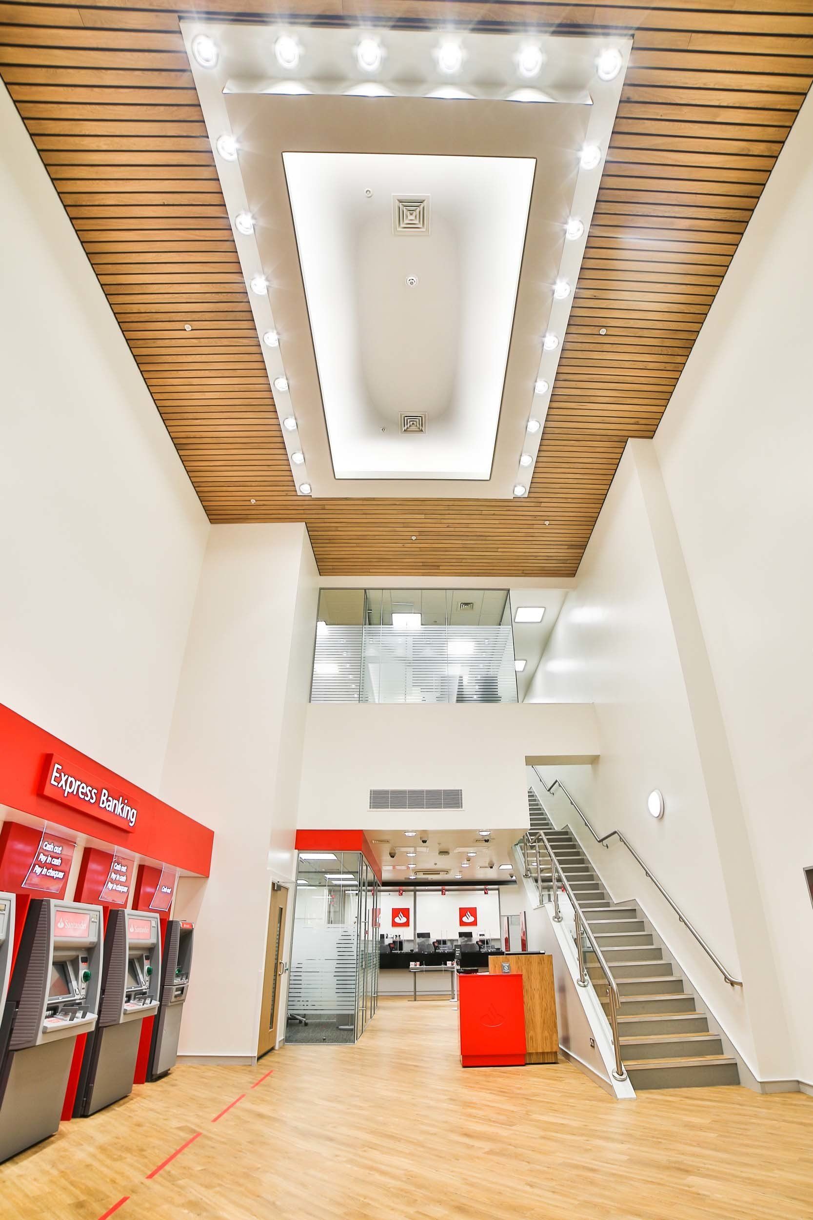 Santander entrance view inside Office Refurbishment and Fit-Out Milton Keynes