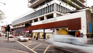 Colston Tower entrance street view External Repairs and Refurbishment Bristol