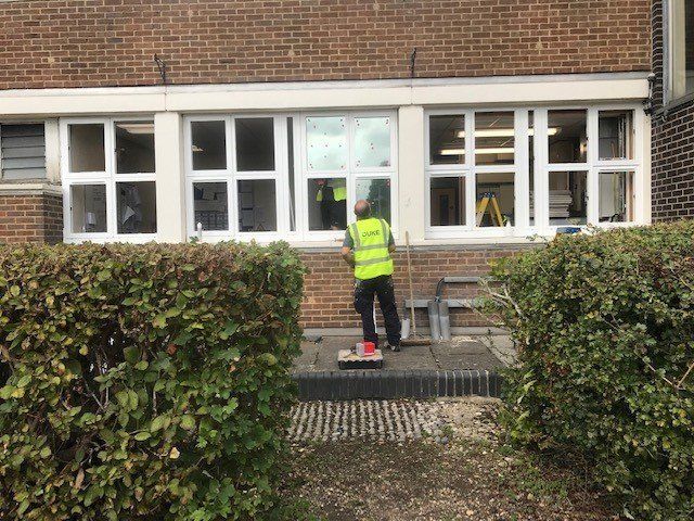 Newbury police station building construction work Refurbishment and replacement of Windows