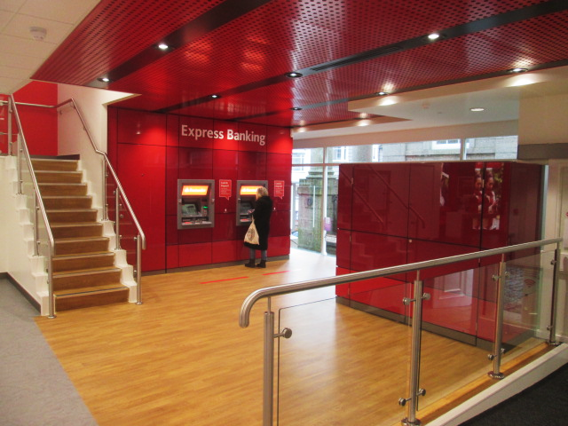 Santander branch express banking zone Refurbishment of Bank Cornwall