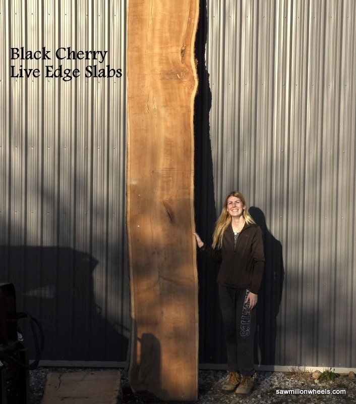 Bar top Black Cherry live edge wood slab