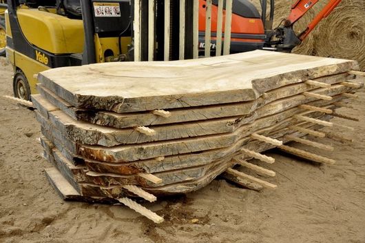 Spalted Maple live edge slabs ready to be dried.
