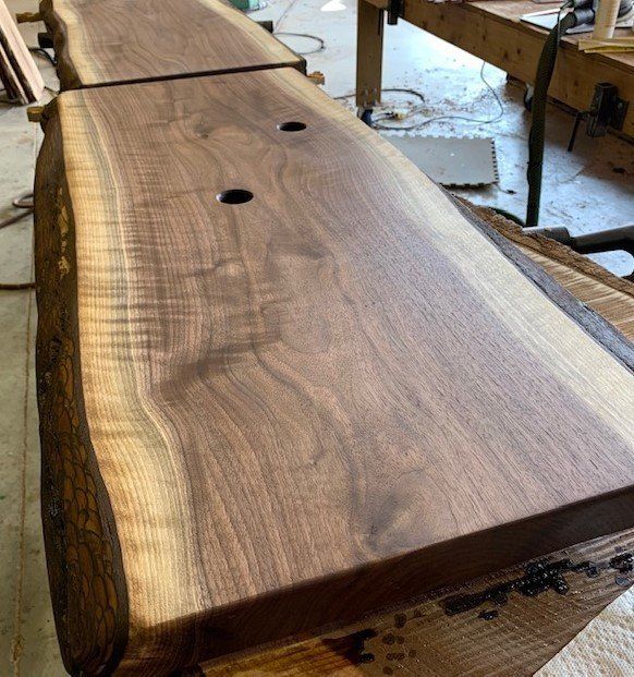 Black Walnut bathroom vanity tops custom cut to size. Black Walnut bathroom vanity top.