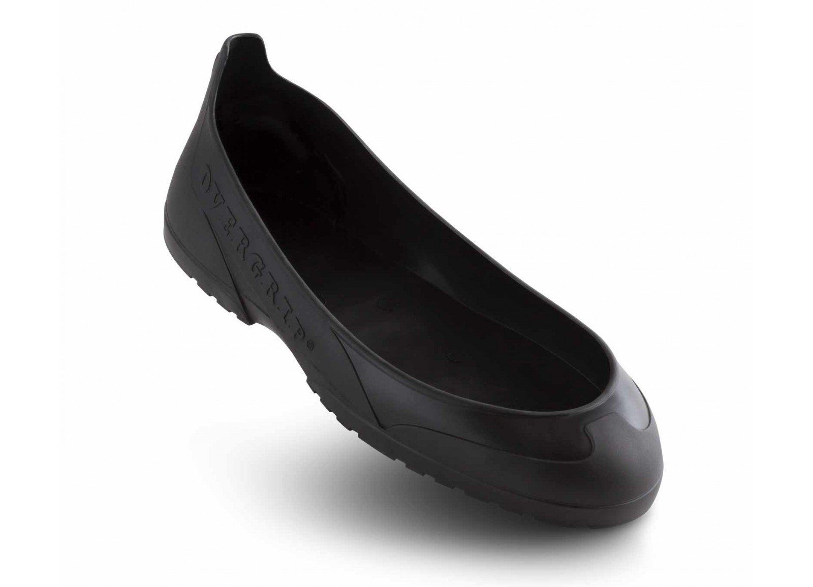 A black shoe with the word safety on it