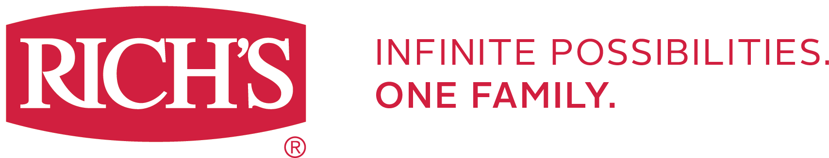 Rich's logo in a red rectangle with white text. Below it are the words 