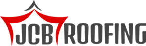 JCB Roofing Logo for JCB Roofing; red and black roof icon above bold, gray text.