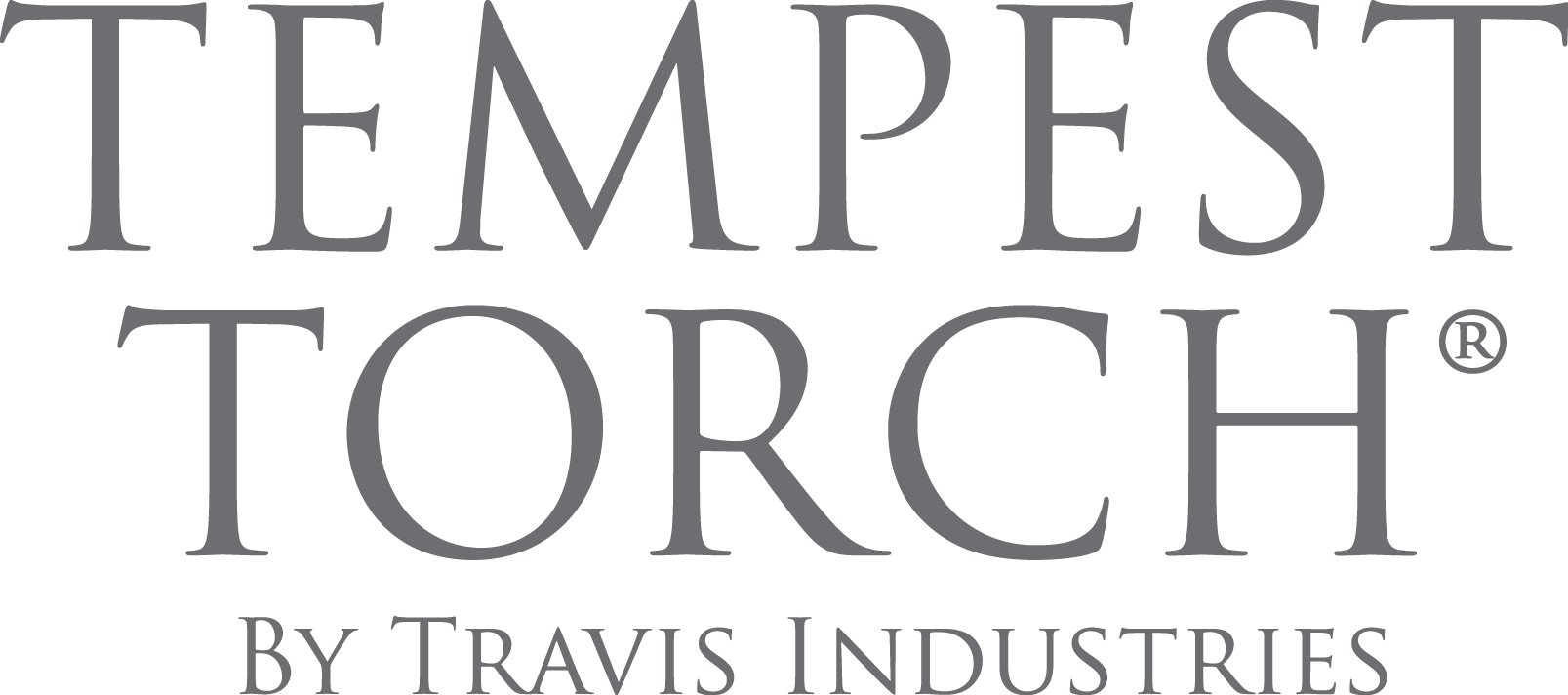 Tempest Torch logo, gray text on white: 