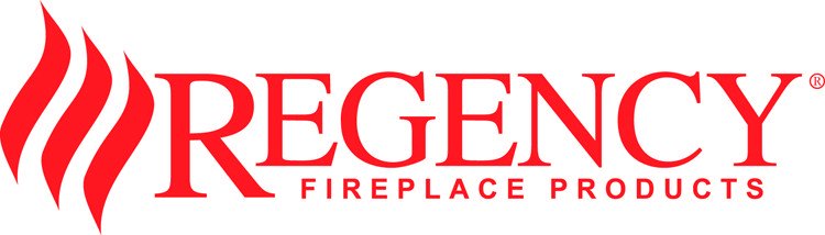 Regency Fireplace Products logo: red flames with 