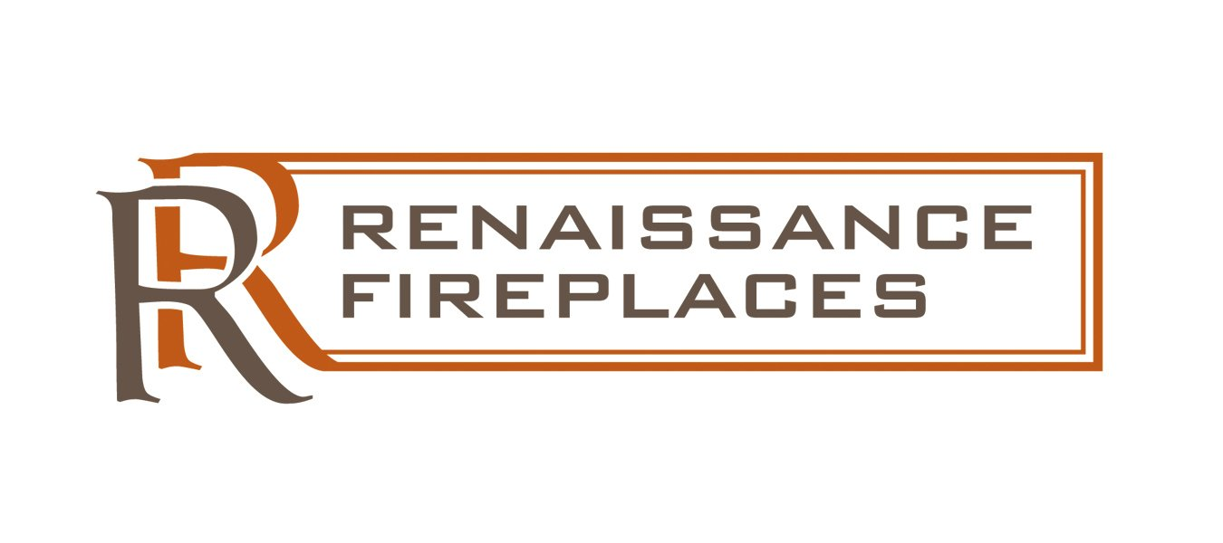 Logo for Renaissance Fireplaces, featuring stylized 
