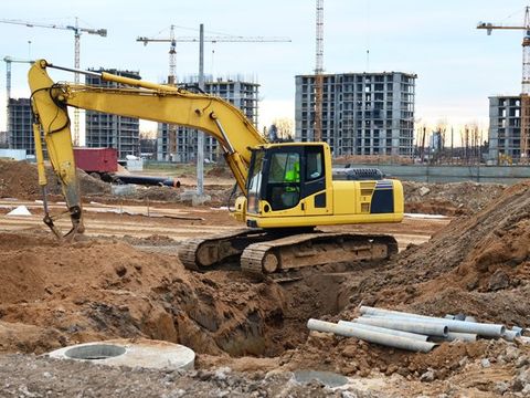 Excavator on the construction site — Gordonsville, TN — Crockett-Phillips Construction Inc. Excavator on the construction site — Gordonsville, TN — Crockett-Phillips Construction Inc.