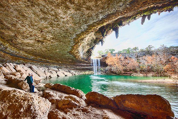 hikers at Hamilton pool