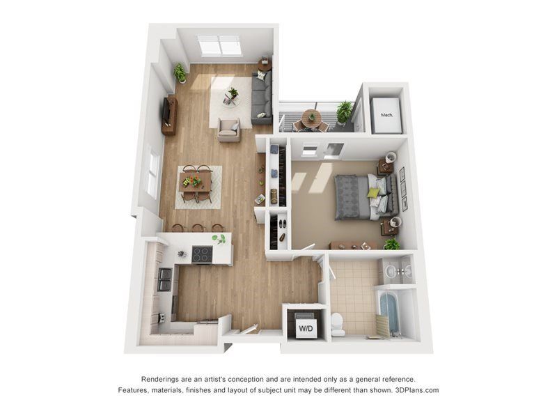 1 bed, 1 bath