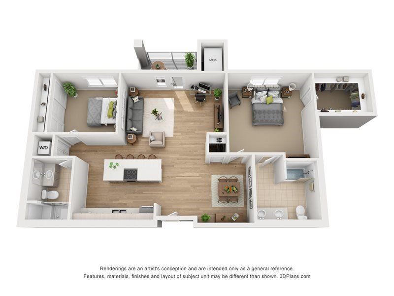 2 bed, 2 bath
