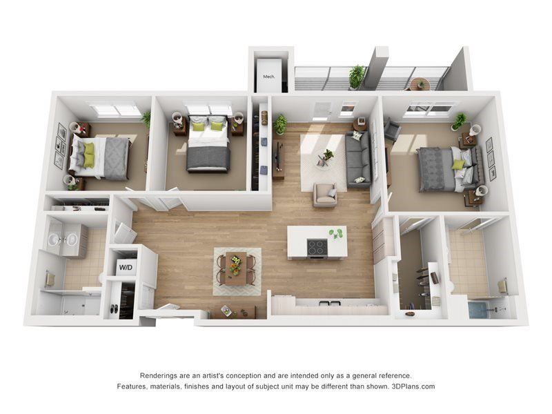 3 bed, 2 bath