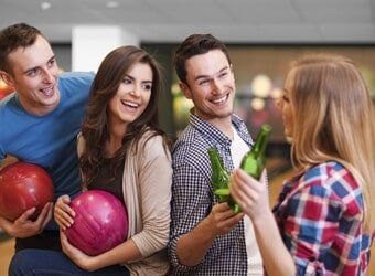 Friends Having Fun Bowling — Pro Bowling Shop in Everett, WA Friends Having Fun Bowling — Pro Bowling Shop in Everett, WA
