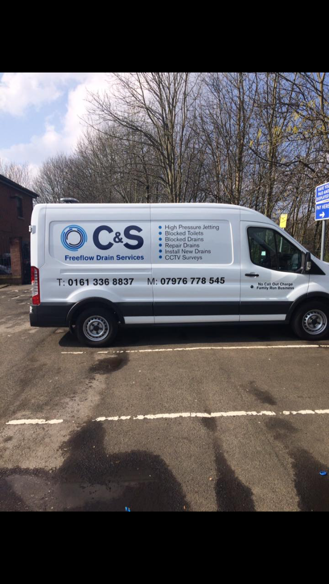 C & S Freeflow Drain Services company van