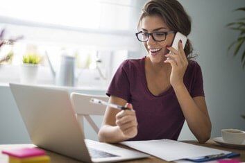 Lady Doing some work — telephone support in Quincy, MA Lady Doing some work — telephone support in Quincy, MA