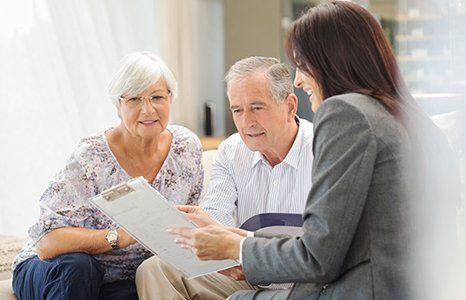 a couple looking at retirement planning options
