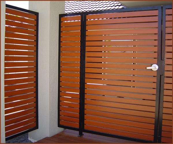 Orange Slatted Gate — GJM Balustrading in Noosaville, QLD