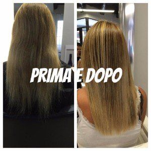 Capelli biondi prima e dopo la ricostruzione