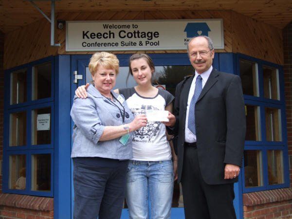 W Bro Michael Dennis with Keetch Community Fundraiser Janice O'Neill and Staff Nurse Stephanie Bullen