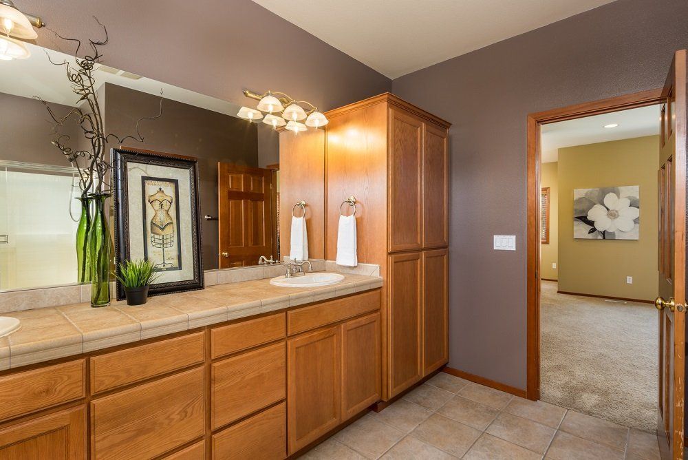 View of kitchen cabinet