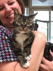 Lady is happy with Her Cat — Animal Clinic in Mobile, AL