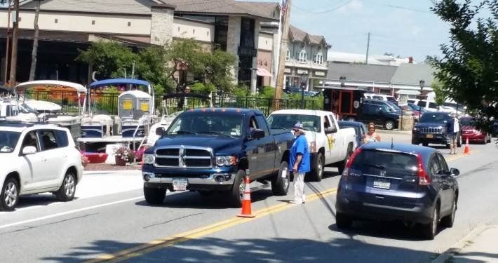 Man Crossing on Road — Mahopac, NY — Mahopac Marina