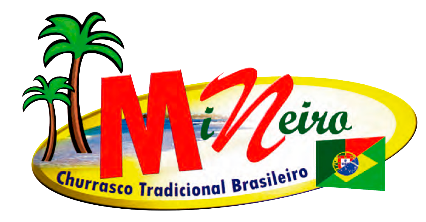 A logo for churrasco tradicional brasileiro with two palm trees