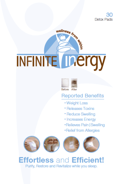A package of infinite inergy detox pads that are effortless and efficient