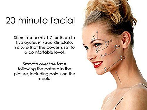 A woman is smiling and applying a 20 minute Avazzia facial to her face.
