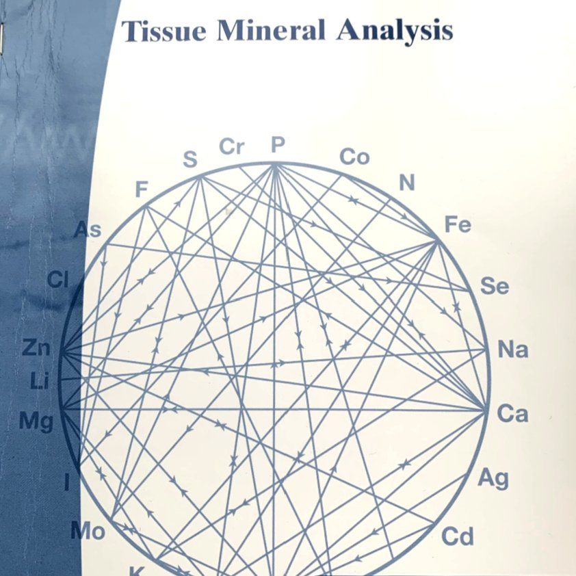 A diagram of a tissue mineral analysis is shown