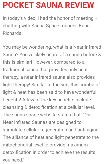 Near Infrared Sauna Home Therapy