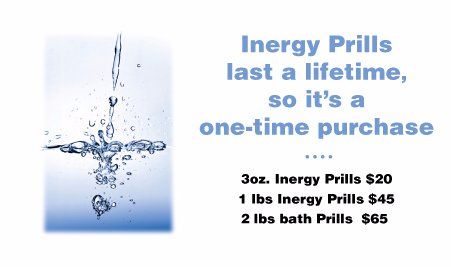 An advertisement for energy prills that last a lifetime
