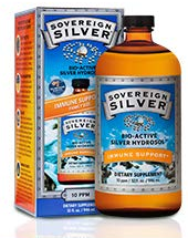 A bottle of sovereign silver used in Beck Protocol