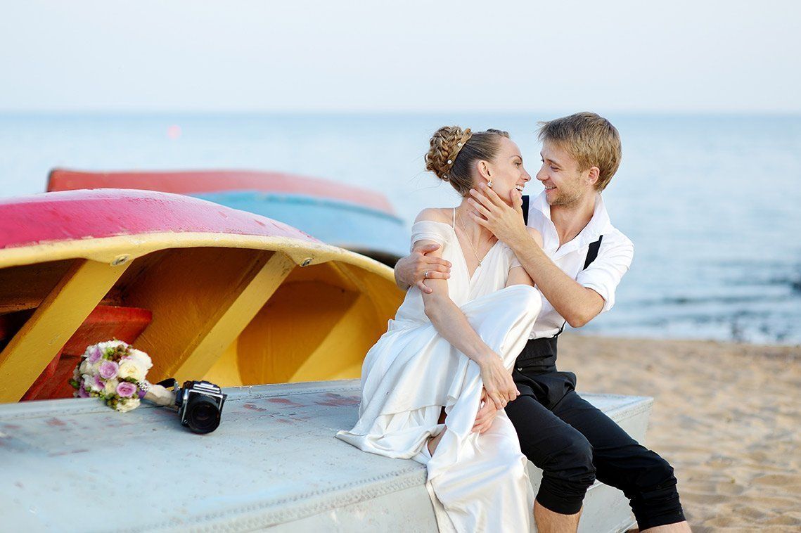 Bride and Groom on the beach
