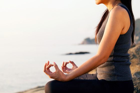woman meditating