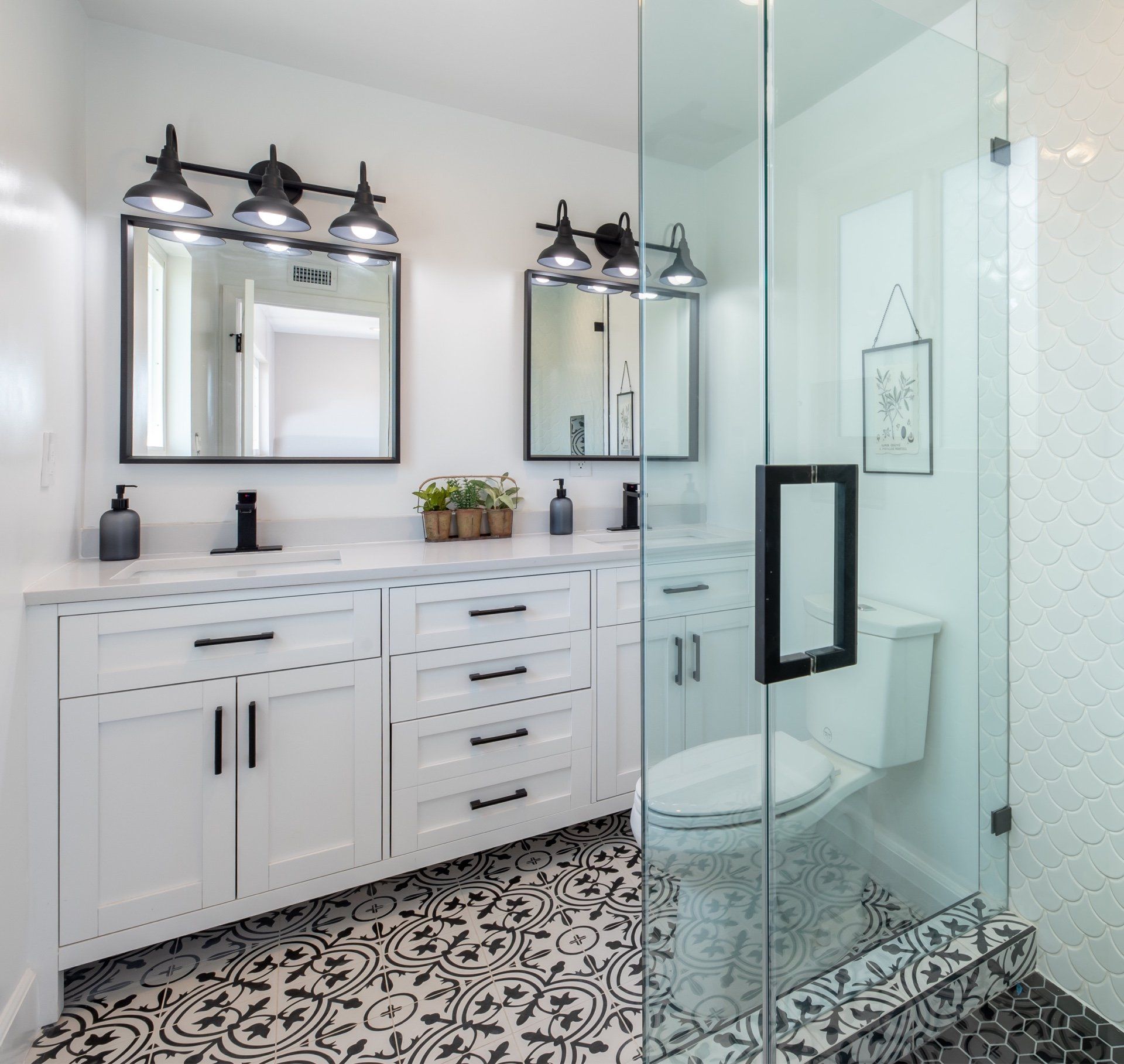 bathroom with glass door