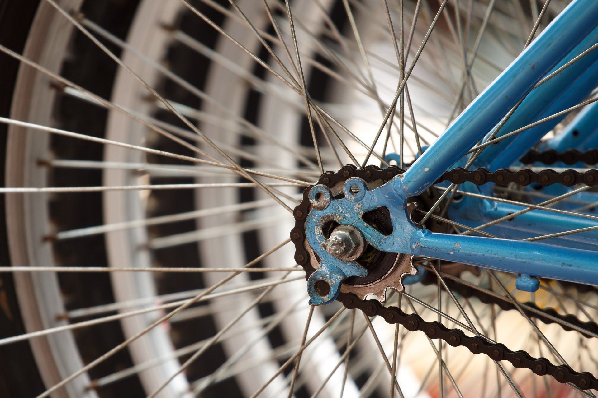 Wheel on a bicycle