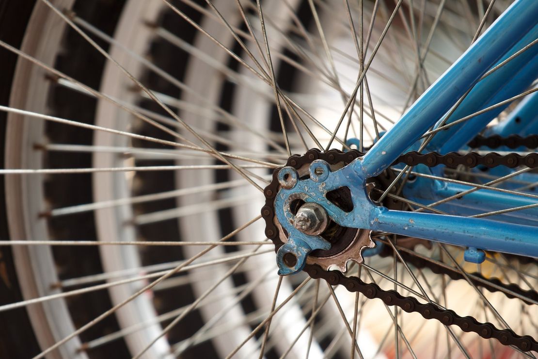 Wheel on a bicycle
