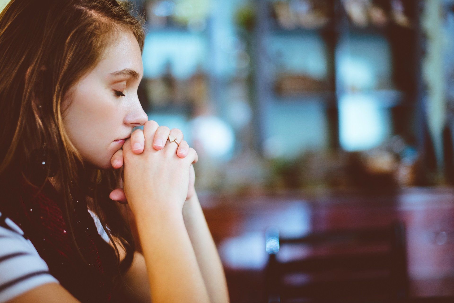 girl, contemplation, sadness, loss, prayer
