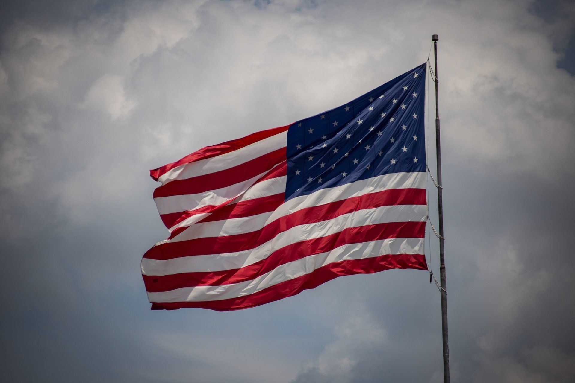 American flag waving