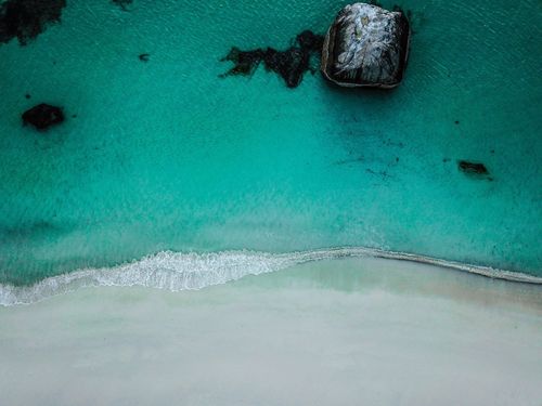 clear blue water