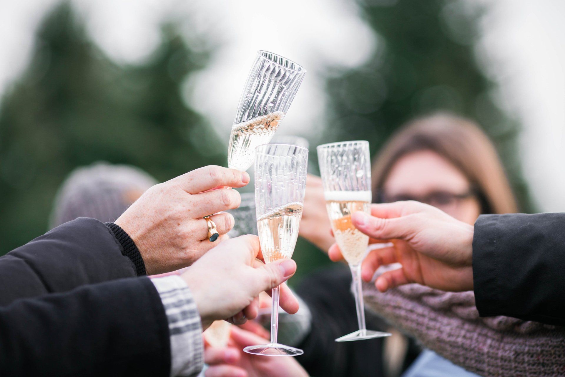 people toasting with champagne