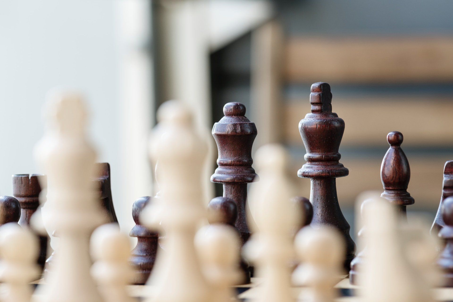 Chess board and chess pieces