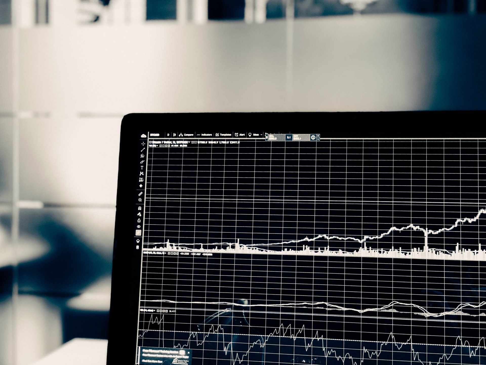 A close up of a computer screen with a graph on it